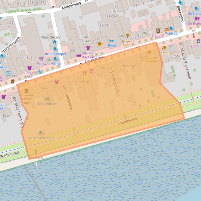 Kaart van postcodegebied 8899AD.