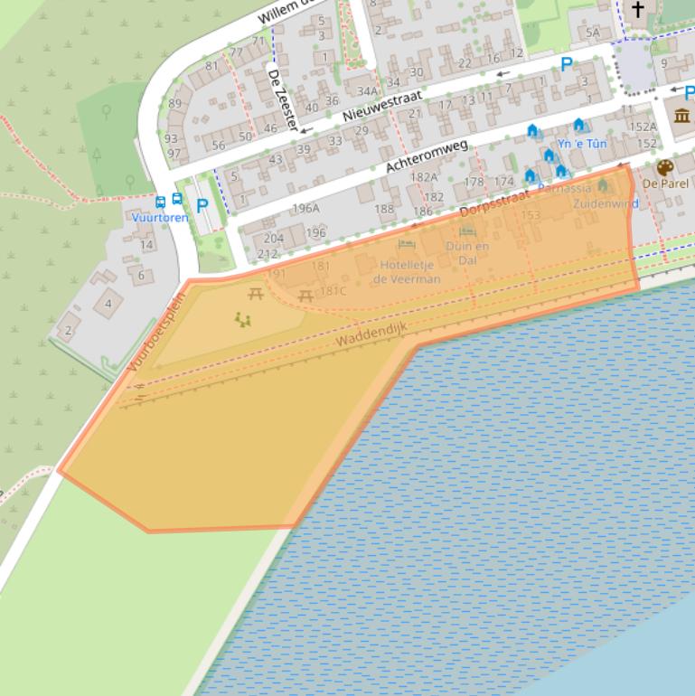 Kaart van postcodegebied 8899AG.