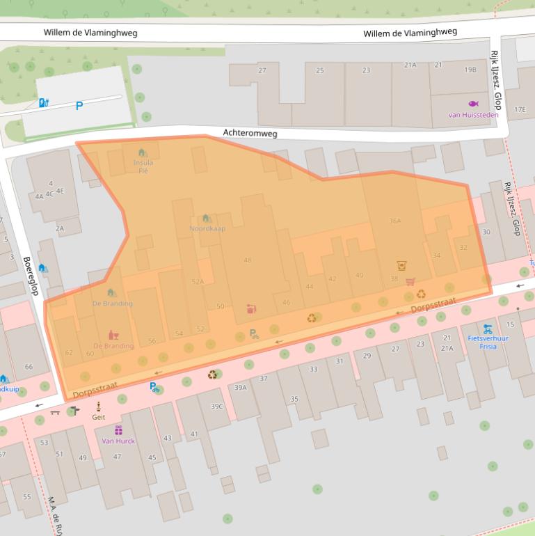 Kaart van postcodegebied 8899AJ.