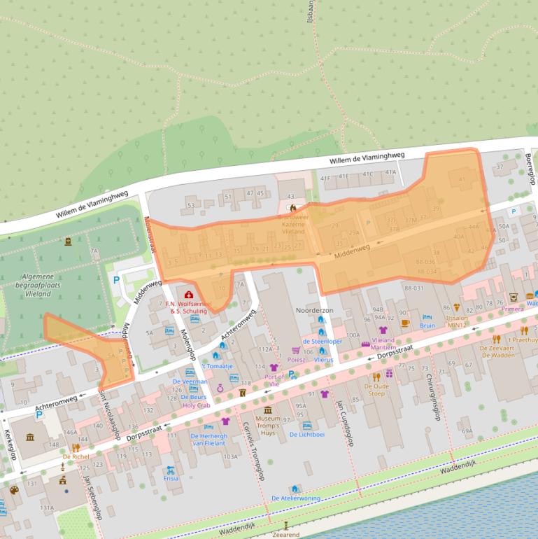 Kaart van postcodegebied 8899BA.