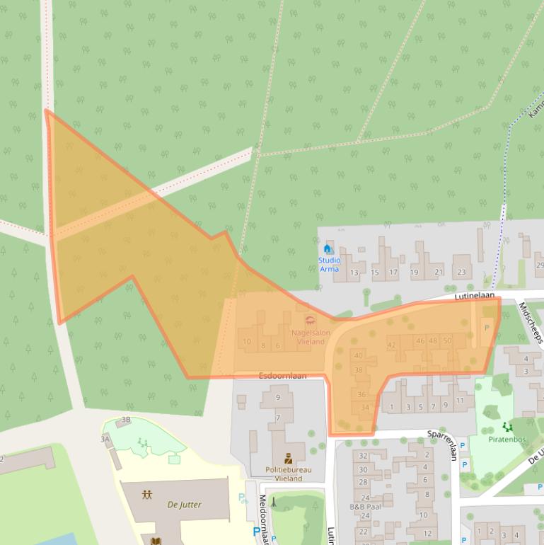 Kaart van postcodegebied 8899BG.