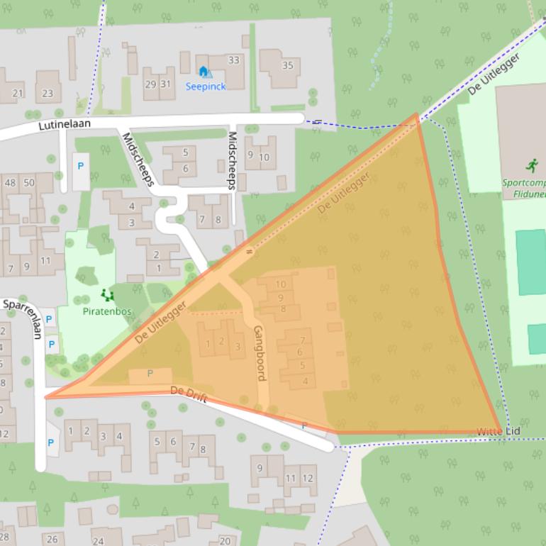Kaart van postcodegebied 8899BS.