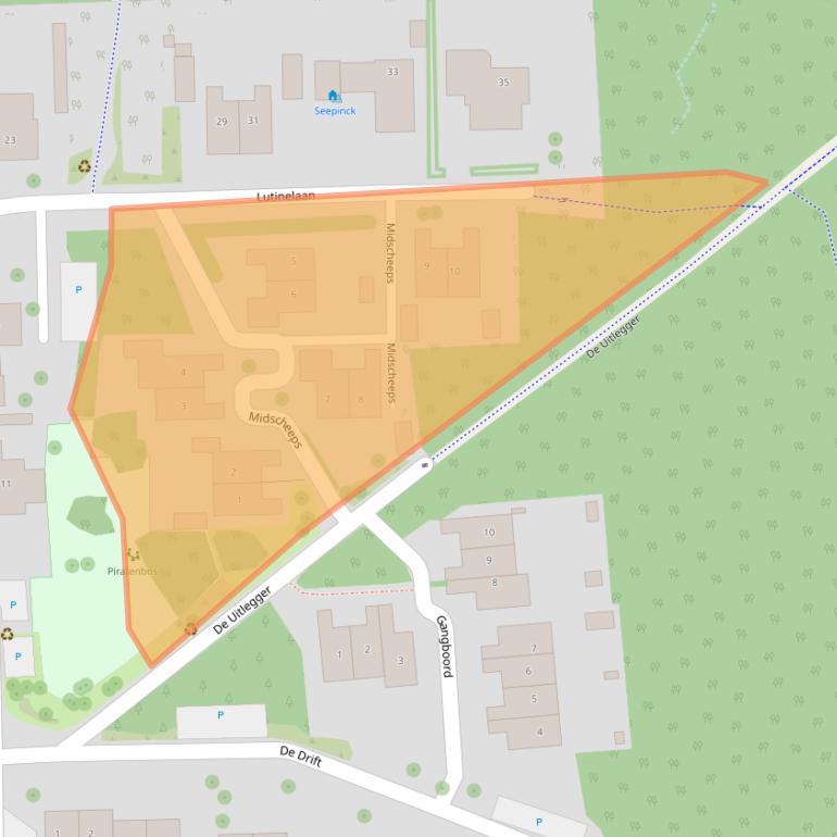 Kaart van postcodegebied 8899BT.