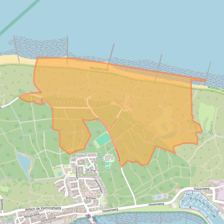 Kaart van postcodegebied 8899BX.