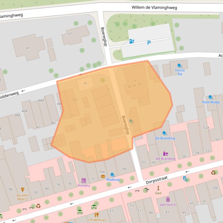 Kaart van postcodegebied 8899CA.