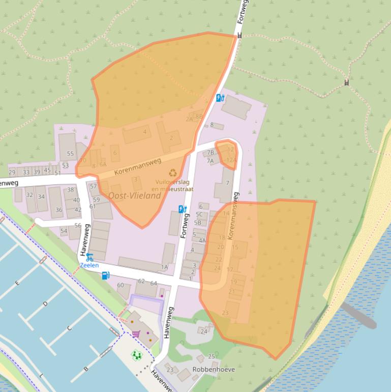 Kaart van postcodegebied 8899CB.