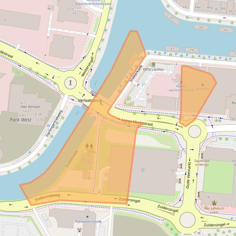 Kaart van postcodegebied 8911AA.