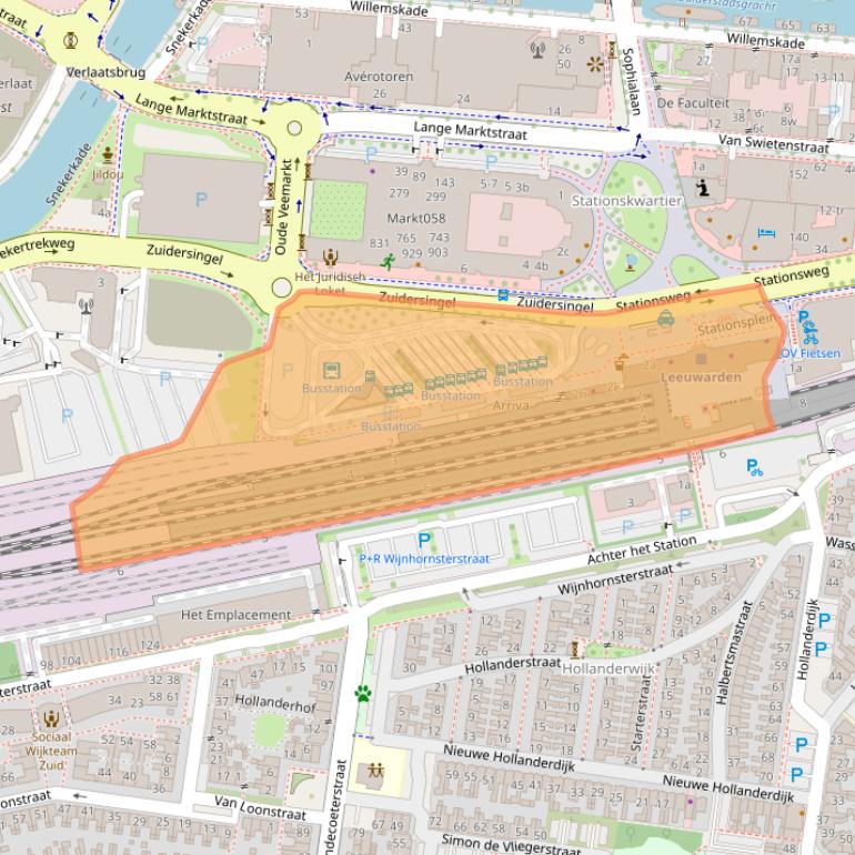 Kaart van postcodegebied 8911AC.