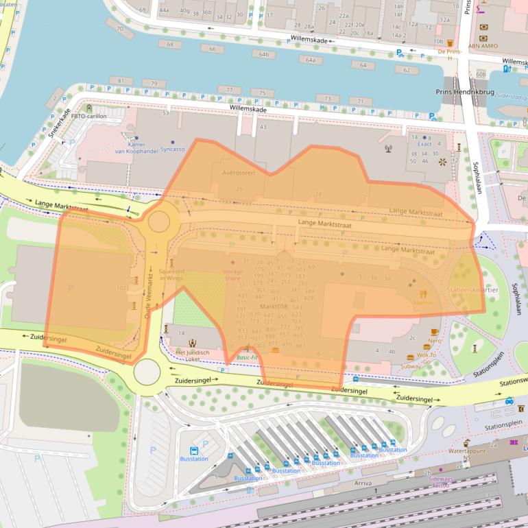 Kaart van postcodegebied 8911AD.