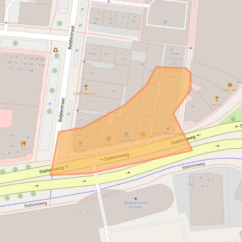 Kaart van postcodegebied 8911AH.