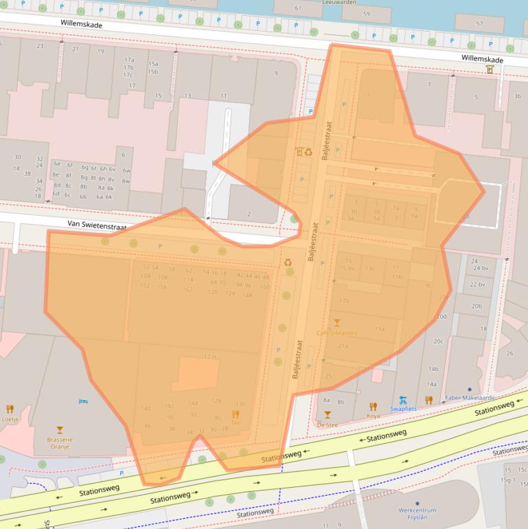 Kaart van postcodegebied 8911AK.
