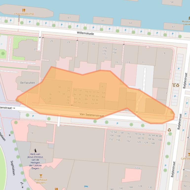 Kaart van postcodegebied 8911AL.