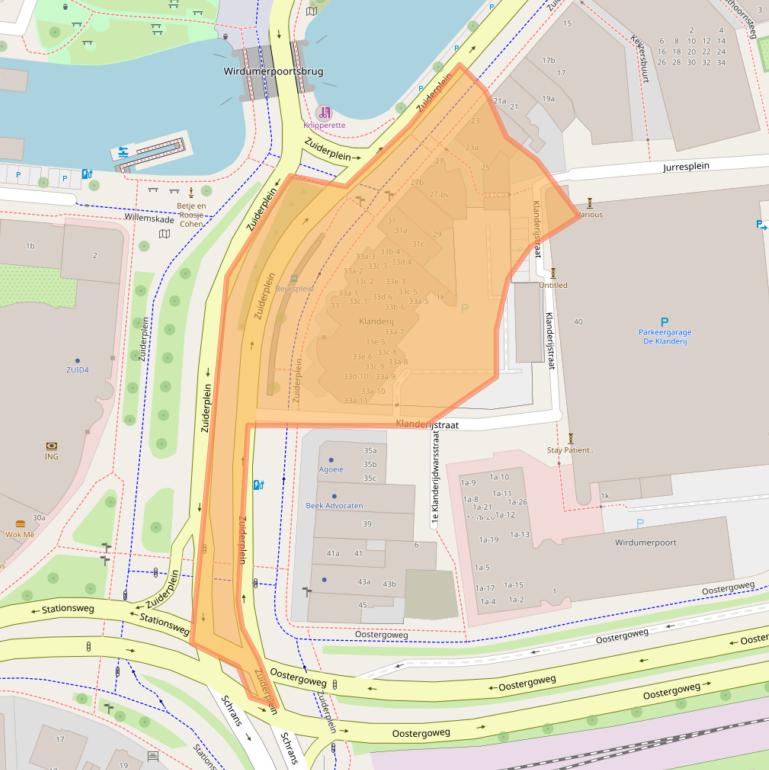 Kaart van postcodegebied 8911AN.