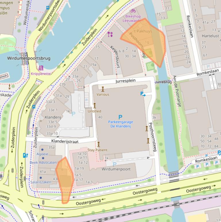 Kaart van postcodegebied 8911AS.