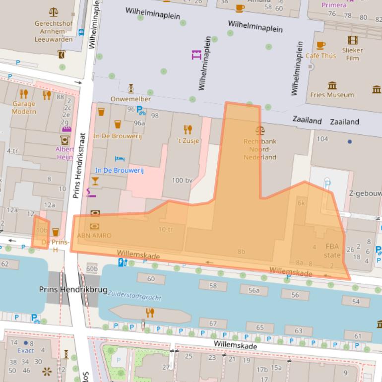 Kaart van postcodegebied 8911BA.