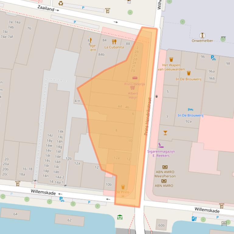 Kaart van postcodegebied 8911BK.