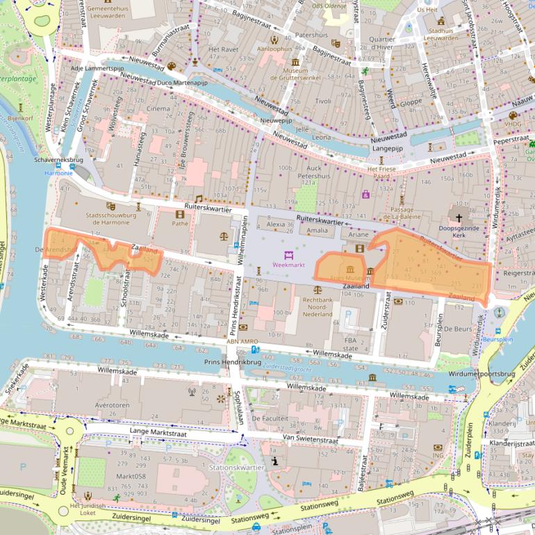 Kaart van postcodegebied 8911BL.