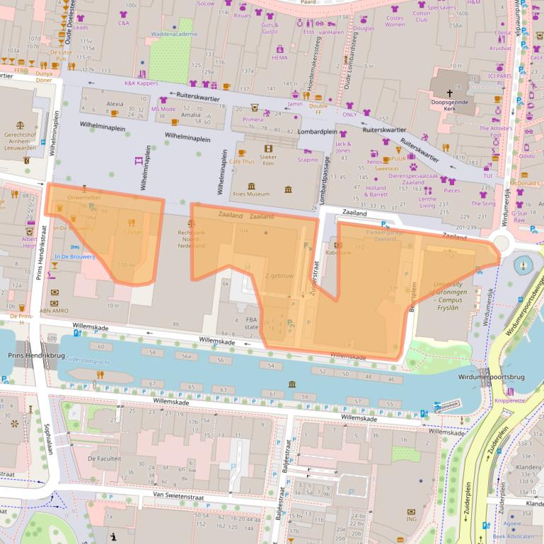 Kaart van postcodegebied 8911BN.