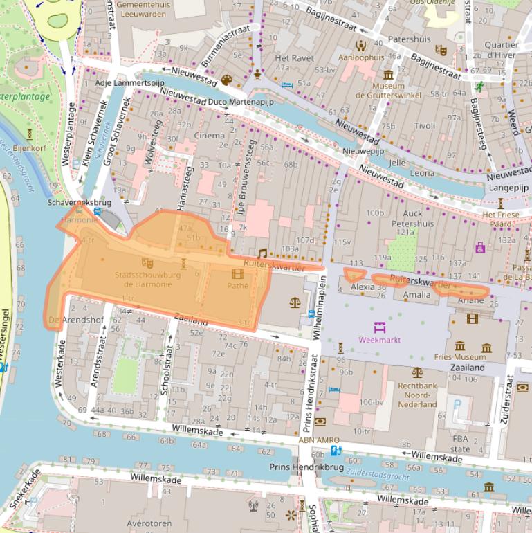 Kaart van postcodegebied 8911BP.