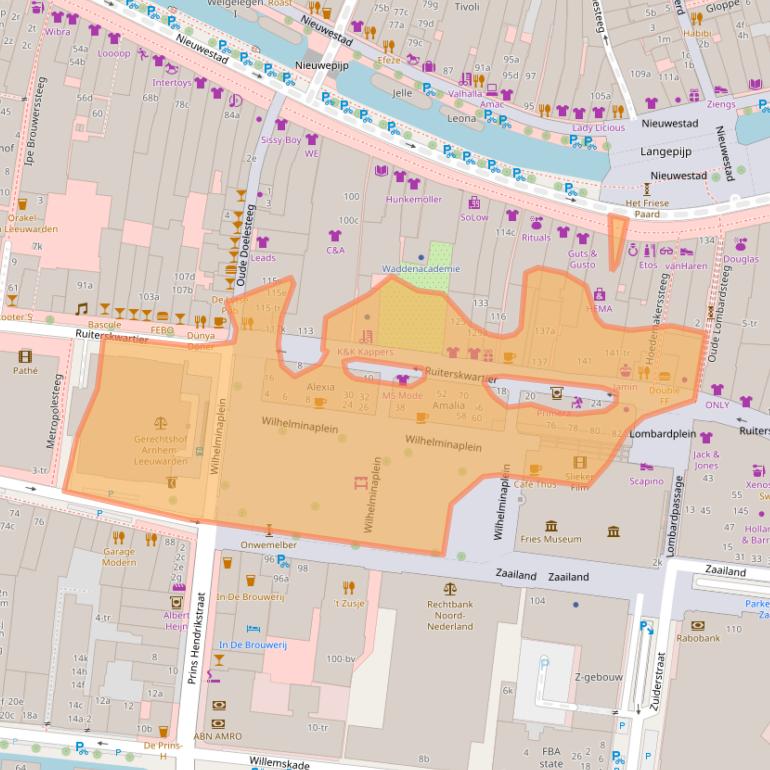 Kaart van postcodegebied 8911BS.