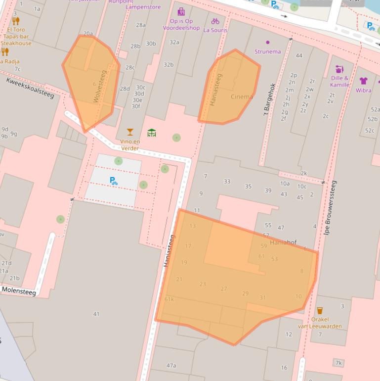Kaart van postcodegebied 8911BX.