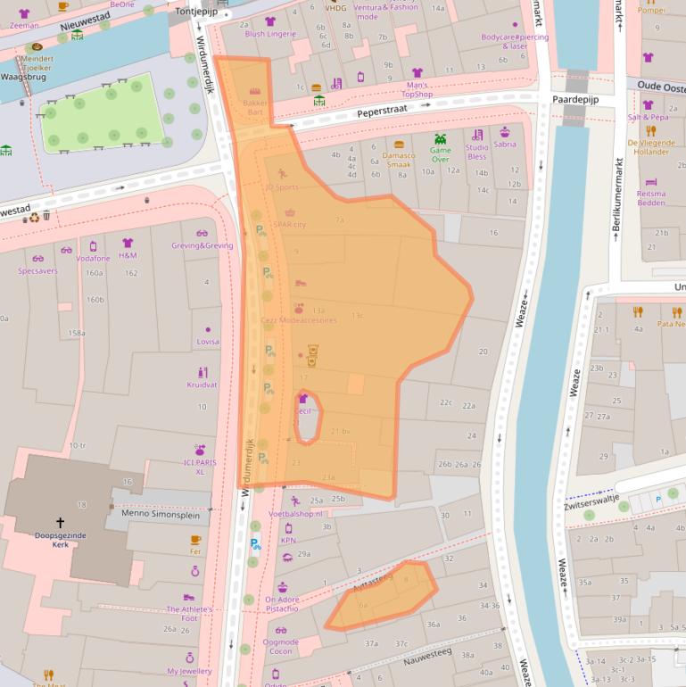 Kaart van postcodegebied 8911CB.