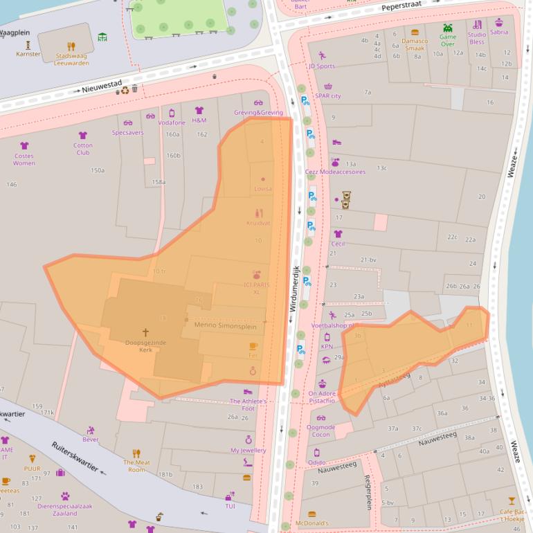 Kaart van postcodegebied 8911CD.