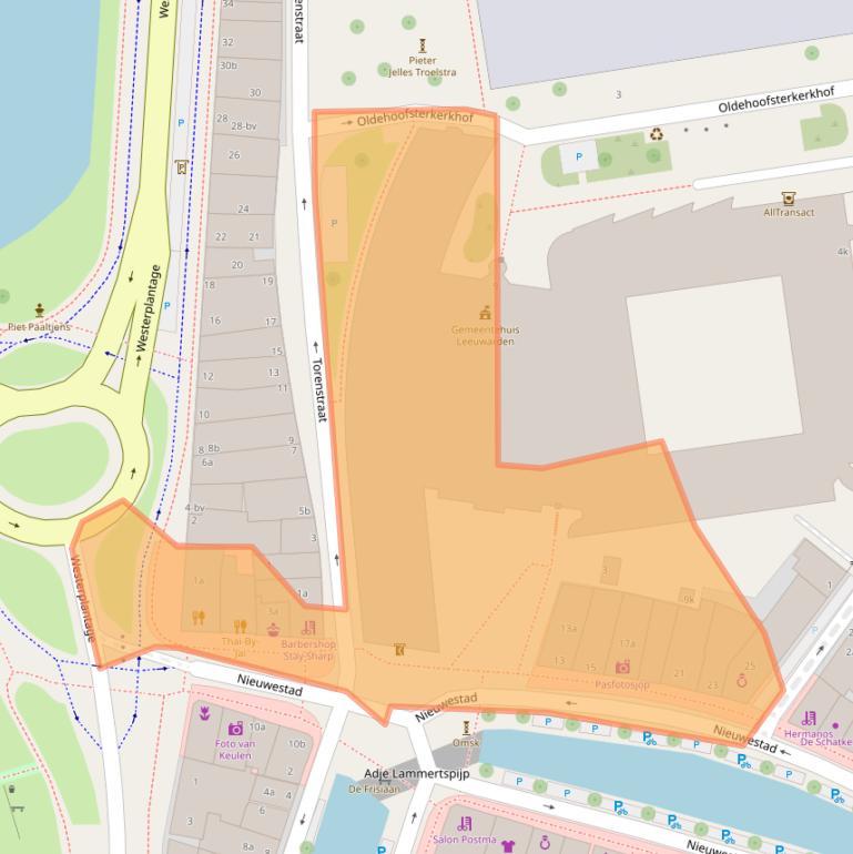 Kaart van postcodegebied 8911CG.