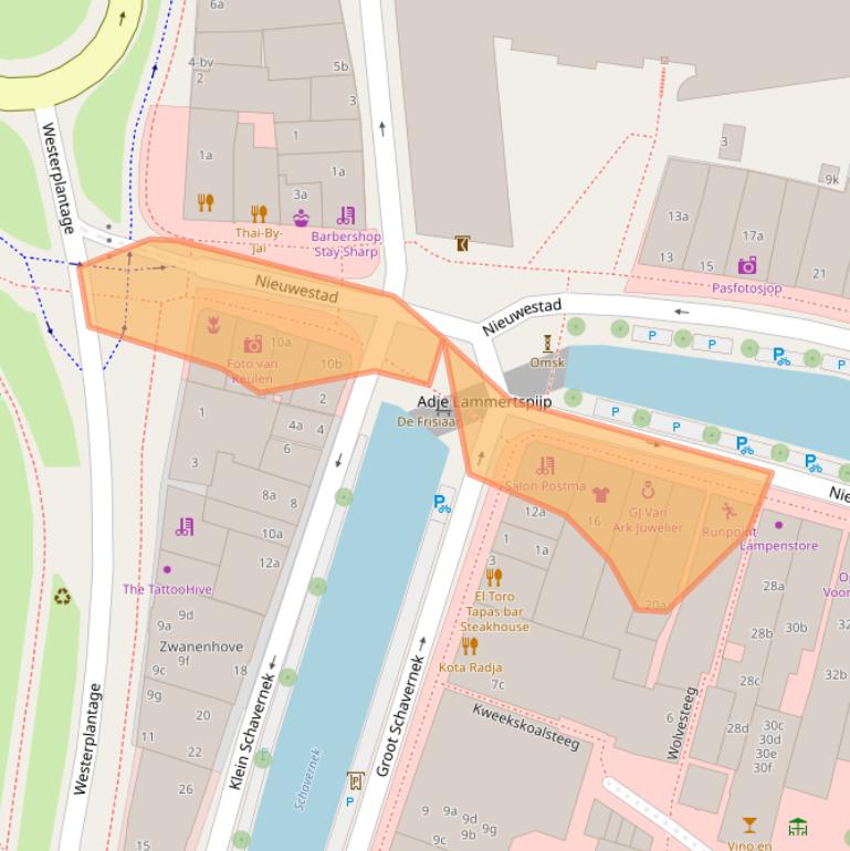 Kaart van postcodegebied 8911CS.