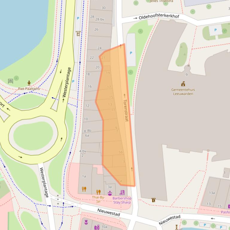 Kaart van postcodegebied 8911DG.