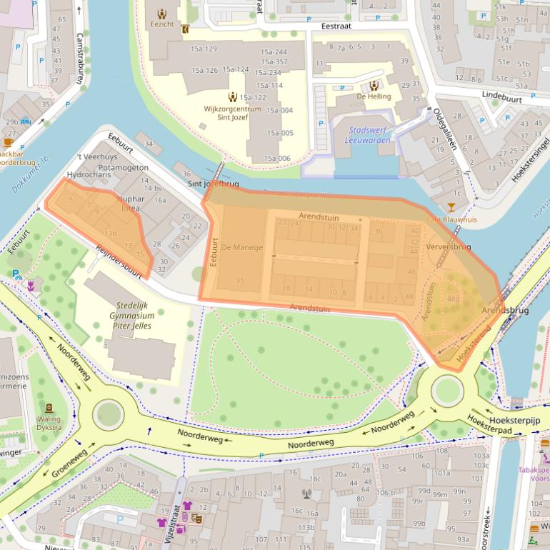 Kaart van postcodegebied 8911ET.