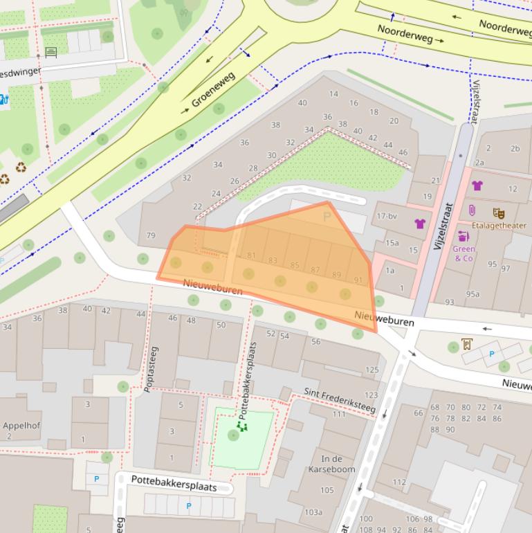 Kaart van postcodegebied 8911EX.