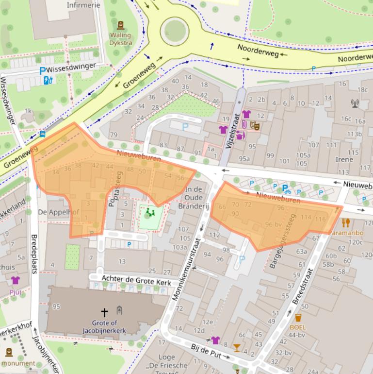 Kaart van postcodegebied 8911GA.