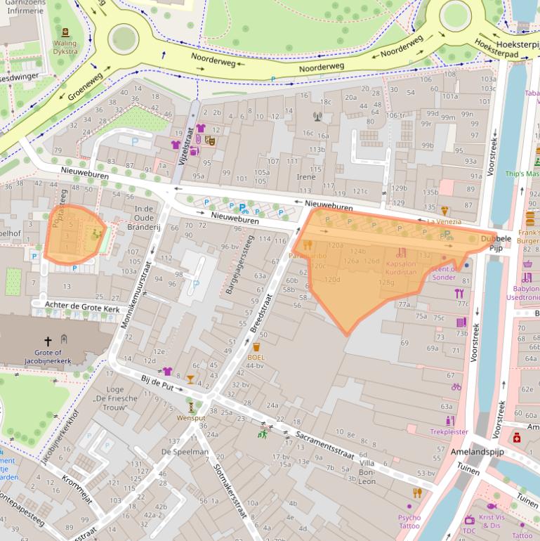 Kaart van postcodegebied 8911GB.