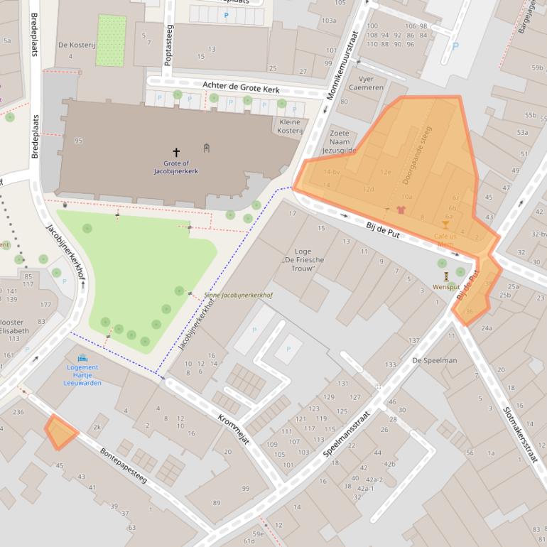 Kaart van postcodegebied 8911GG.