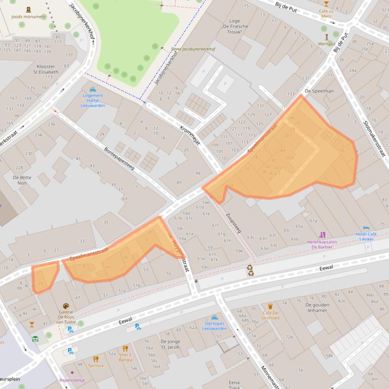 Kaart van postcodegebied 8911GP.