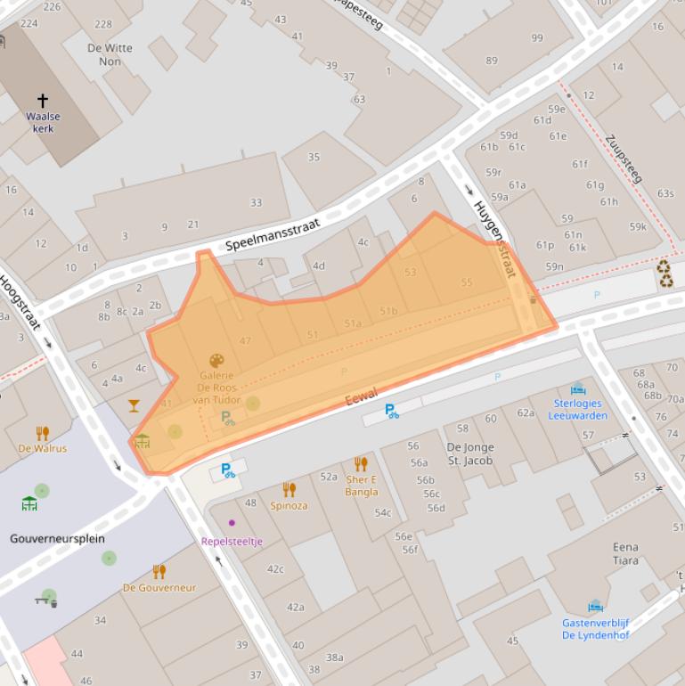 Kaart van postcodegebied 8911GR.