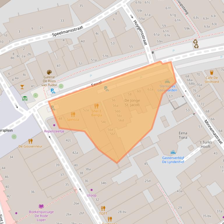 Kaart van postcodegebied 8911GT.