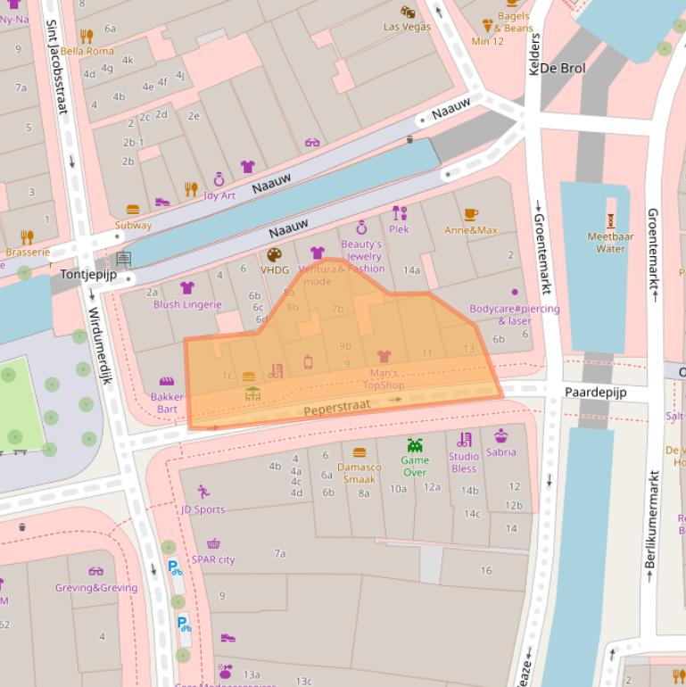 Kaart van postcodegebied 8911HZ.