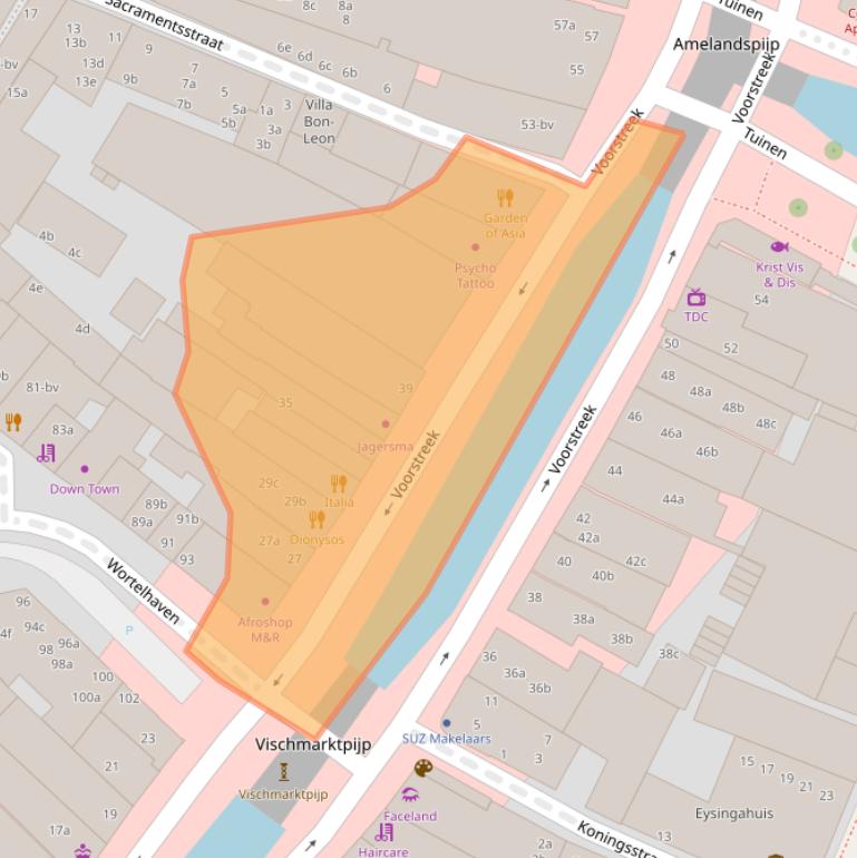 Kaart van postcodegebied 8911JJ.