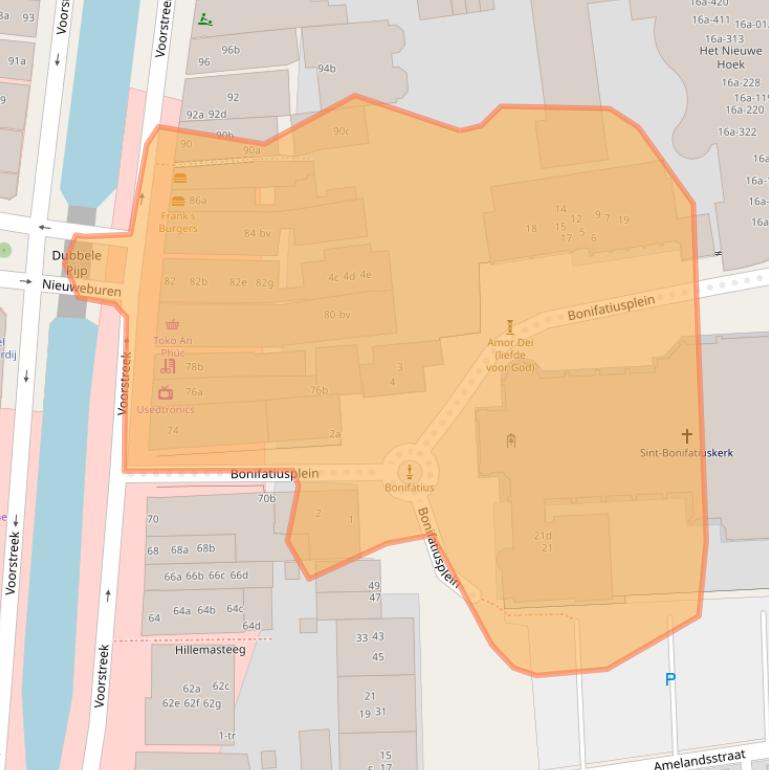 Kaart van postcodegebied 8911JT.