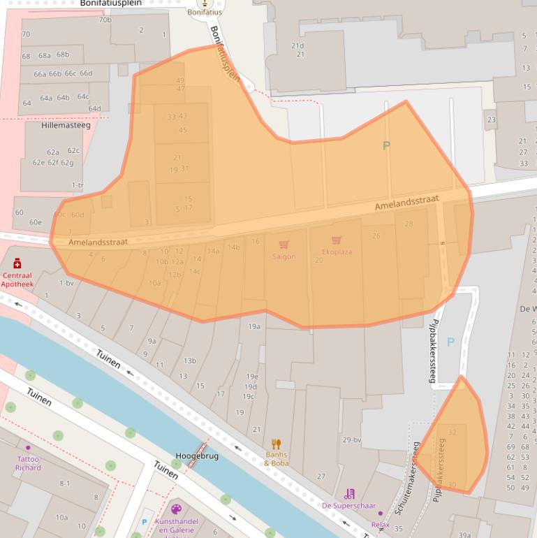 Kaart van postcodegebied 8911KA.