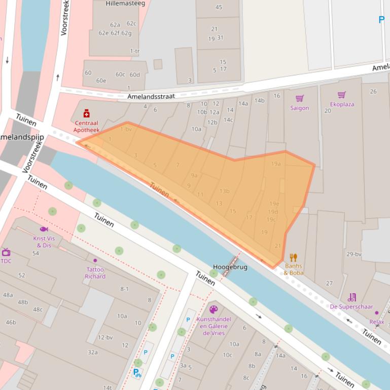 Kaart van postcodegebied 8911KB.