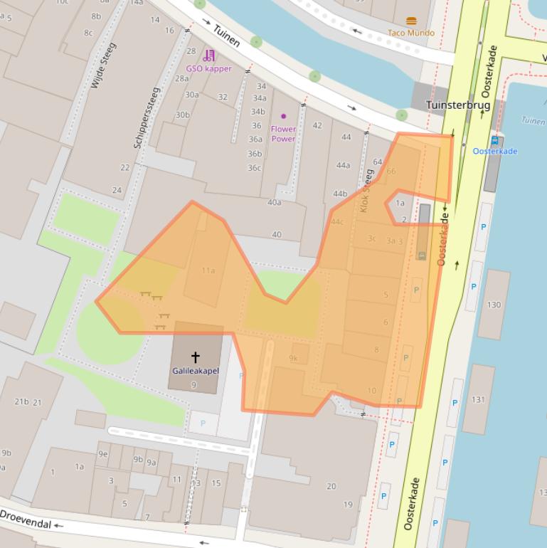 Kaart van postcodegebied 8911KG.