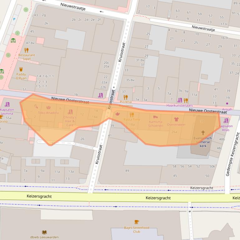 Kaart van postcodegebied 8911KN.