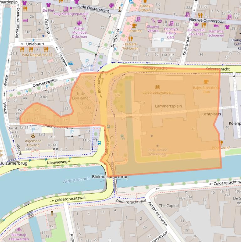 Kaart van postcodegebied 8911LJ.