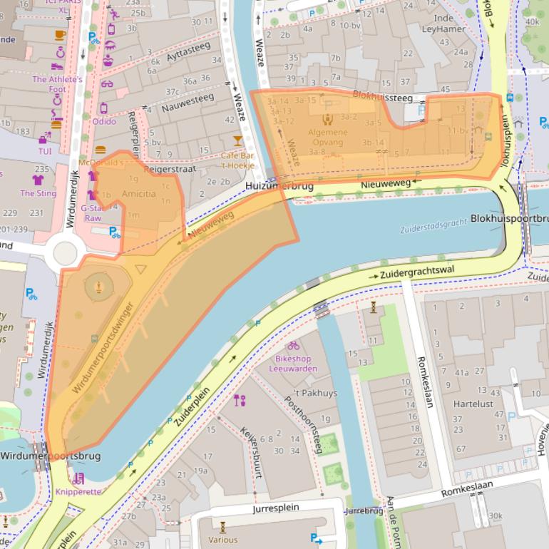 Kaart van postcodegebied 8911LK.