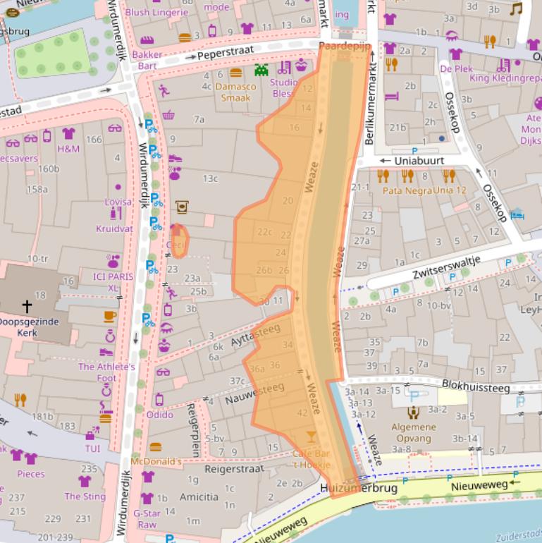Kaart van postcodegebied 8911LM.
