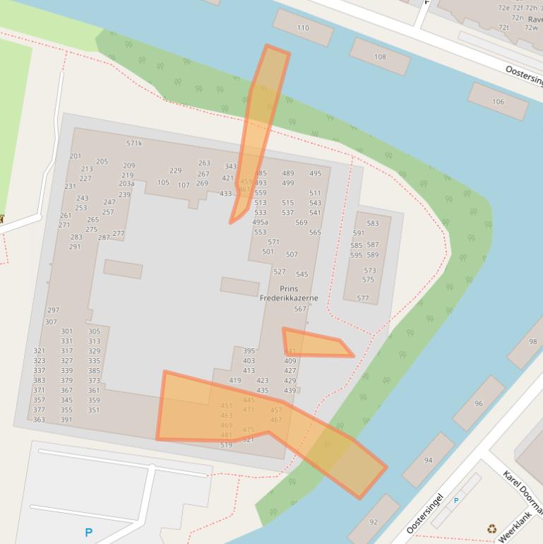 Kaart van postcodegebied 8911LV.