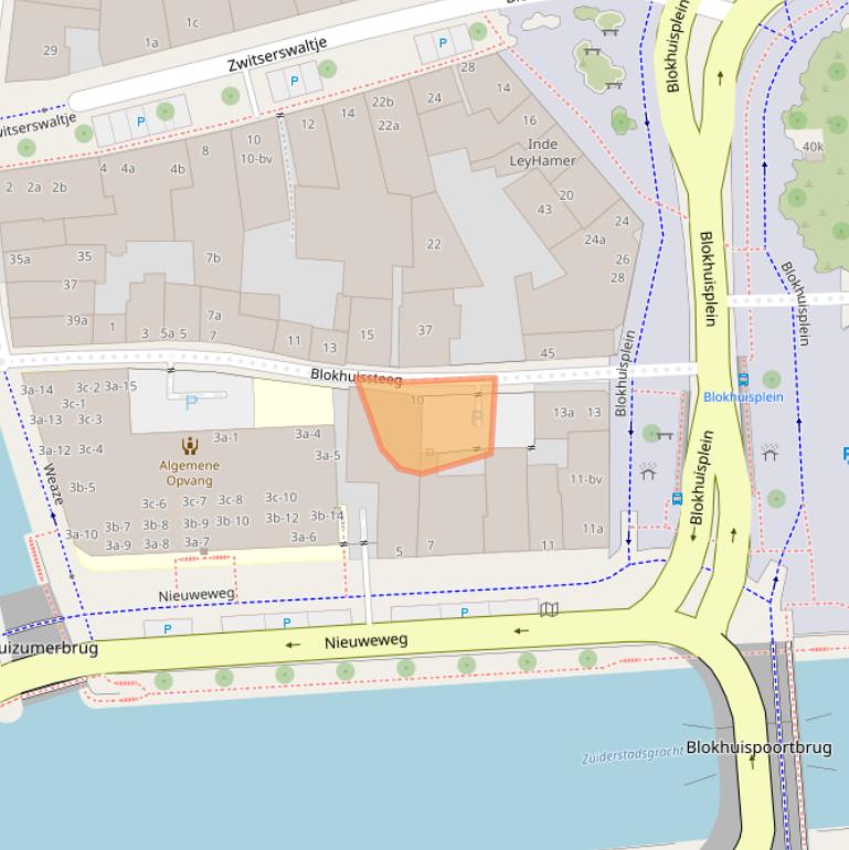 Kaart van postcodegebied 8911MZ.